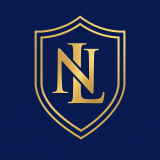 Nixon Law PLLC gold NL shield logo on navy