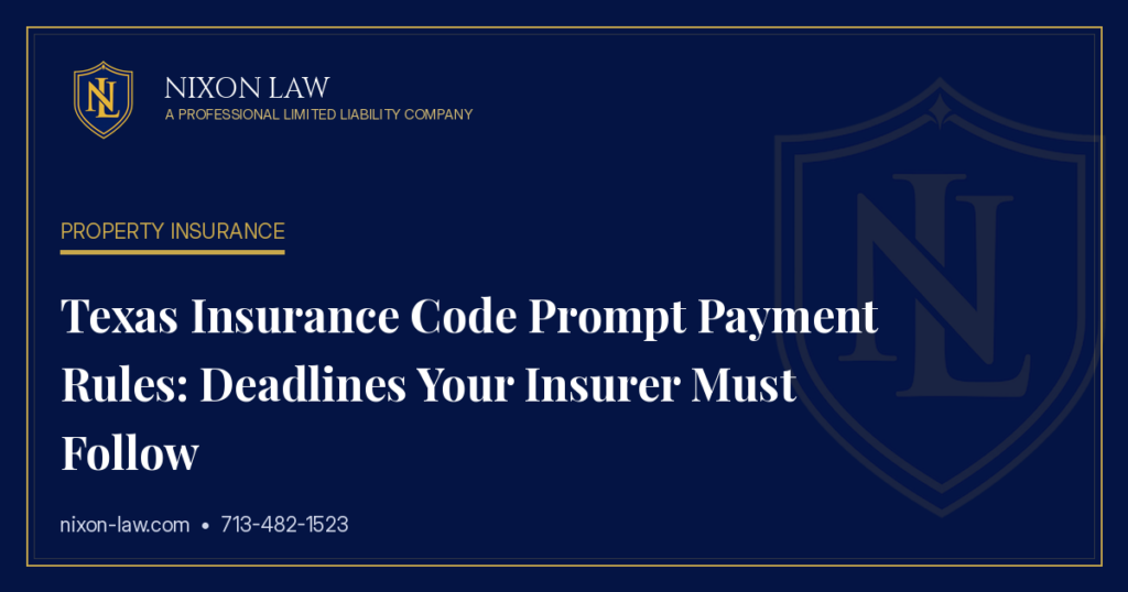 Texas Insurance Code Prompt Payment Rules: Deadlines Your Insurer Must Follow